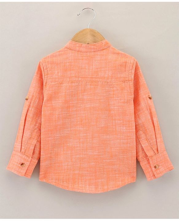Babyhug Full Sleeves Solid Color Shirt - Orange