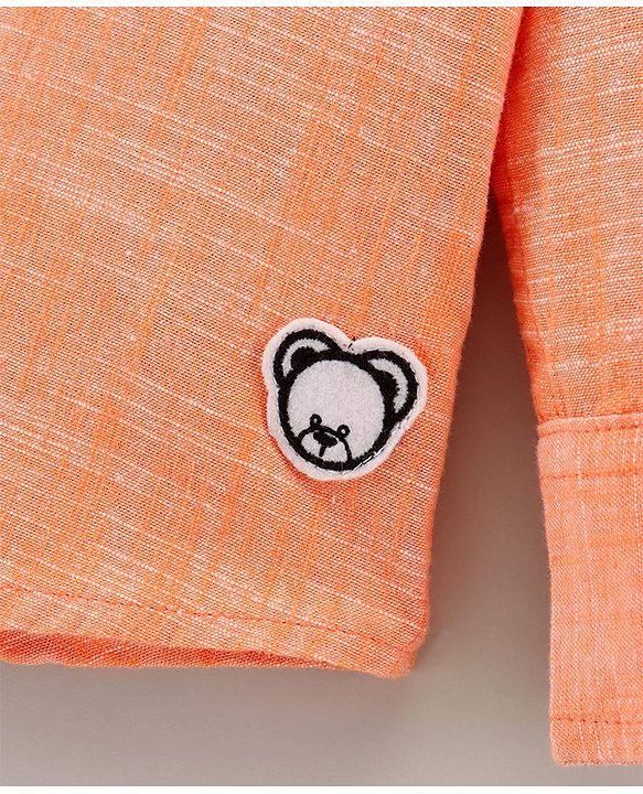 Babyhug Full Sleeves Solid Color Shirt - Orange