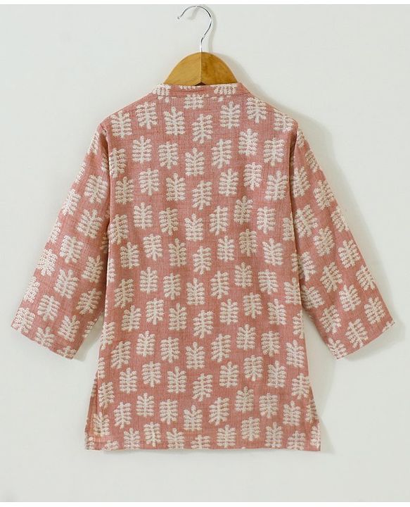 Babyhug Full Sleeves Kurta and Dhoti Set Printed - Caramel