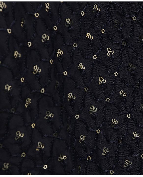 Babyhug Full Sleeves Kurta Pyjama Set Embroidered - Navy Blue