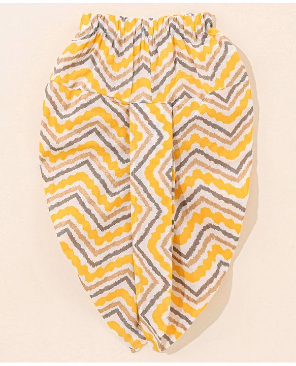 Babyhug Cotton Woven Full Sleeves Ethnic Printed  Kurta & Dhoti Set - Yellow & White