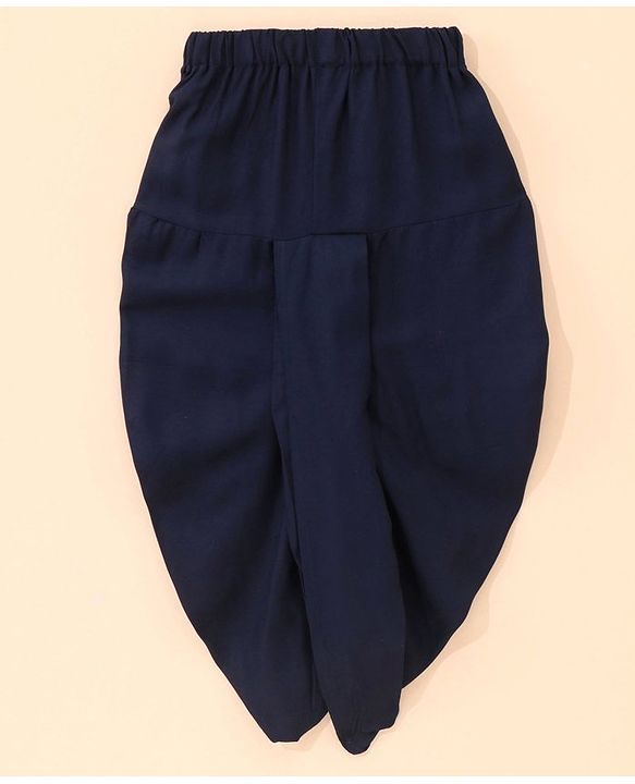 Babyhug Full Sleeves Sequence Embollished Kurta & Dhoti Set - Navy