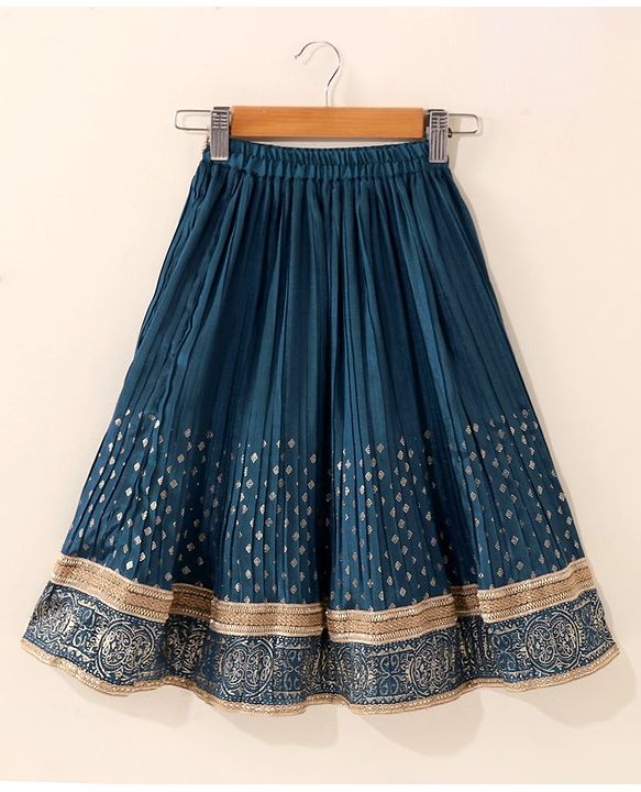 Babyhug Woven Sleeveless Sequins Choli WIth Lehenga & Dupatta - Teal