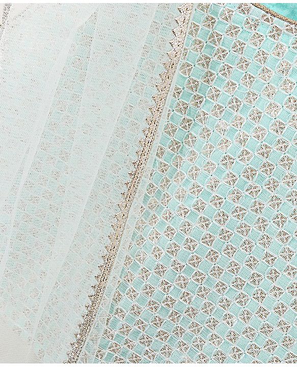 Babyhug Sleeveless Embroidered Choli Lehenga And Dupatta - Light Green