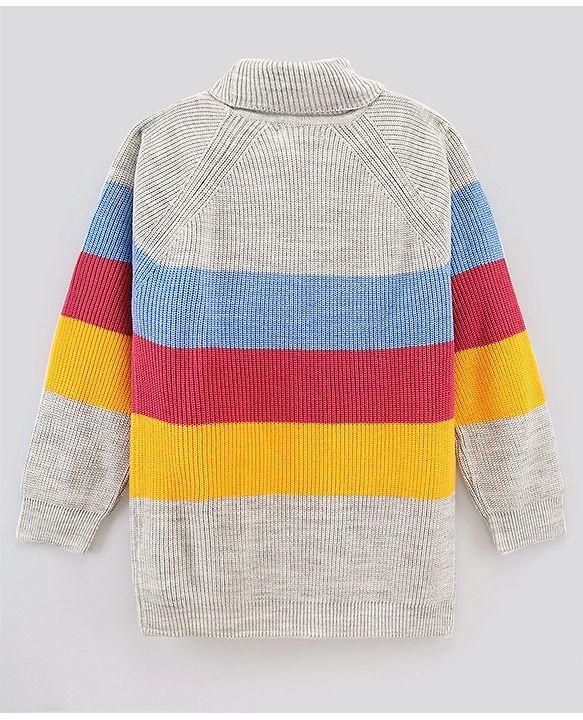 Pine Kids Full Sleeves Medium Winter Striped Pullover Sweater - Multicolor