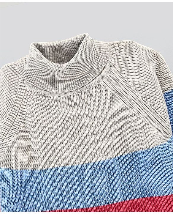 Pine Kids Full Sleeves Medium Winter Striped Pullover Sweater - Multicolor