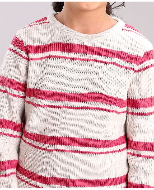 Pine Kids Full Sleeves Medium Winter Striped Pullover Sweater - Multicolor