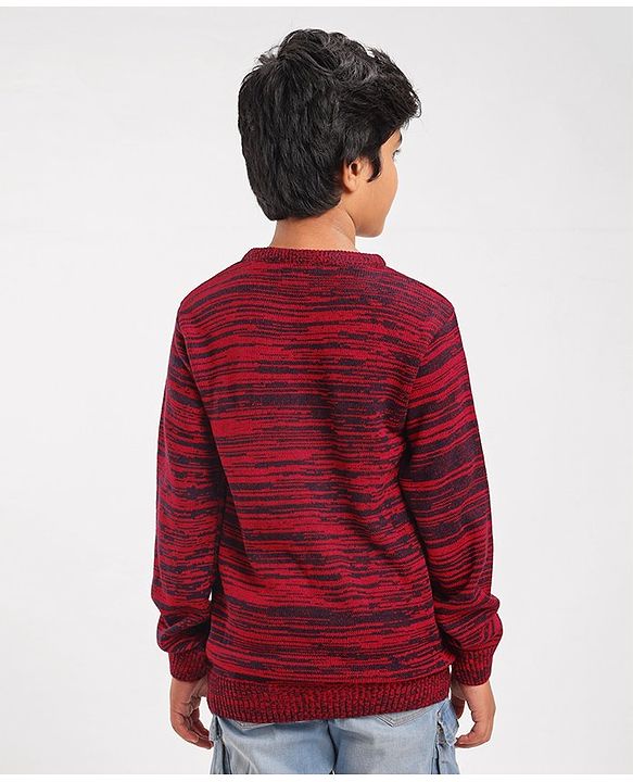 Pine Kids Mild Winter Full Sleeves Sweater - Red