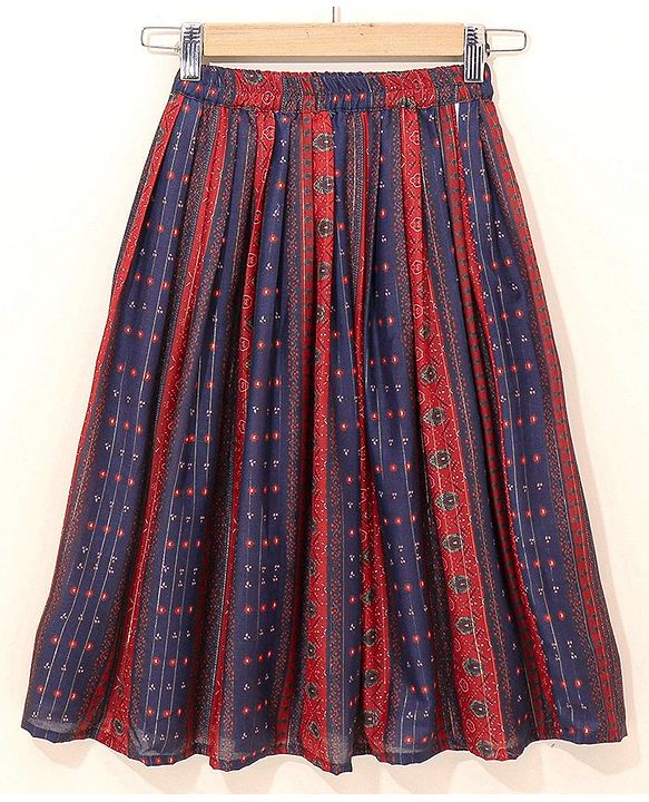 Babyhug Sleeveless Woven Printed Lehenga & Choli Set With Dupatta - Navy Blue