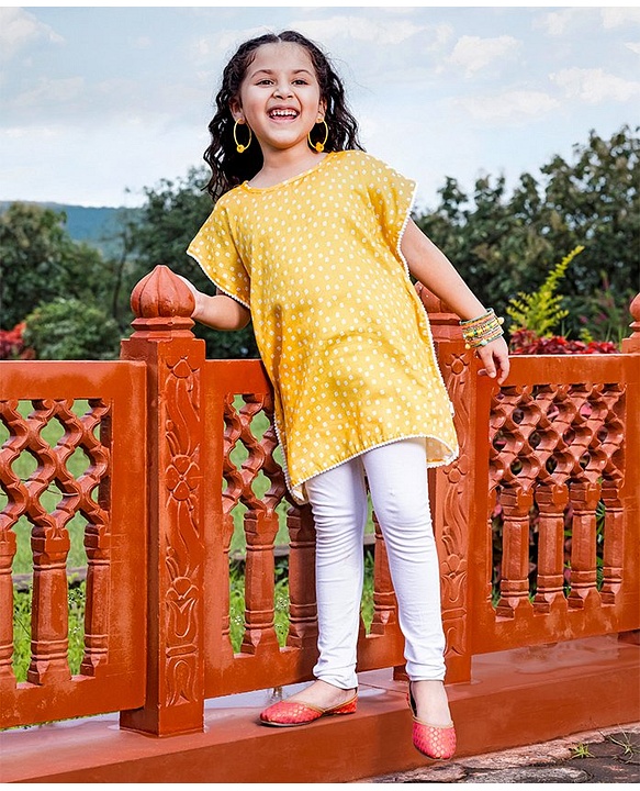 Babyhug Woven Sleeveless Top & Leggings Set Ethnic Print - Yellow