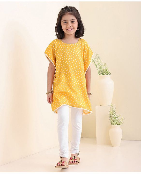 Babyhug Woven Sleeveless Top & Leggings Set Ethnic Print - Yellow