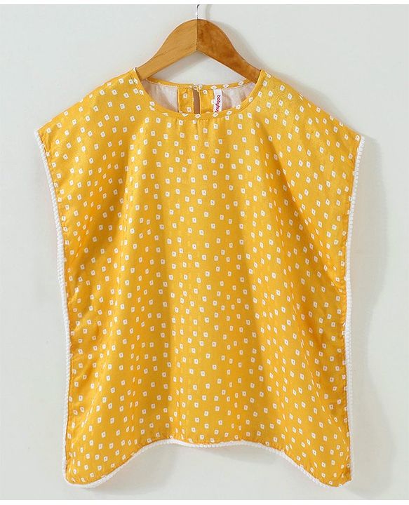 Babyhug Woven Sleeveless Top & Leggings Set Ethnic Print - Yellow