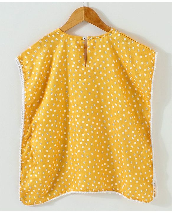 Babyhug Woven Sleeveless Top & Leggings Set Ethnic Print - Yellow