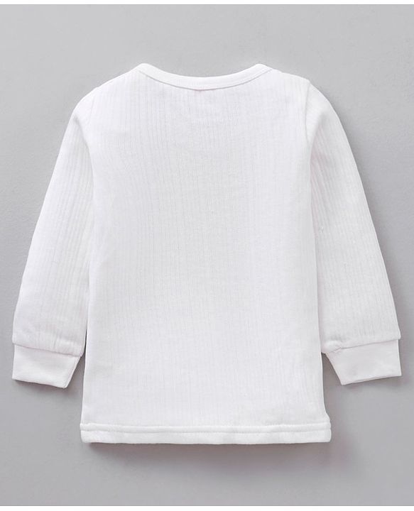 Babyhug Full Sleeves Pullover Vest & Pant Thermal Wear - Off White