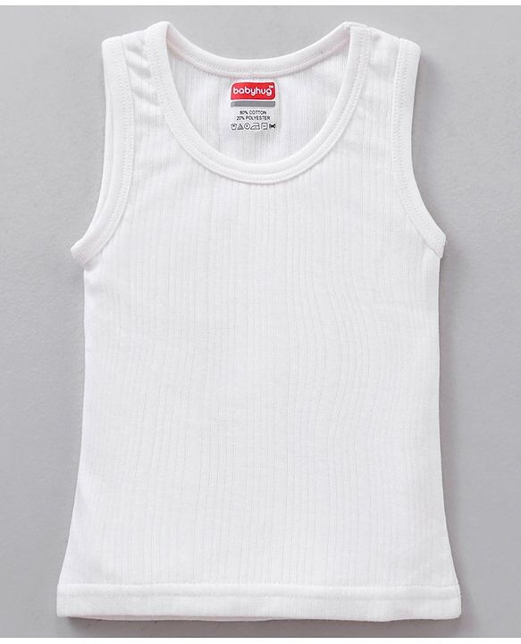 Babyhug Full Sleeves Pullover Vest & Pant Thermal Wear - Off White