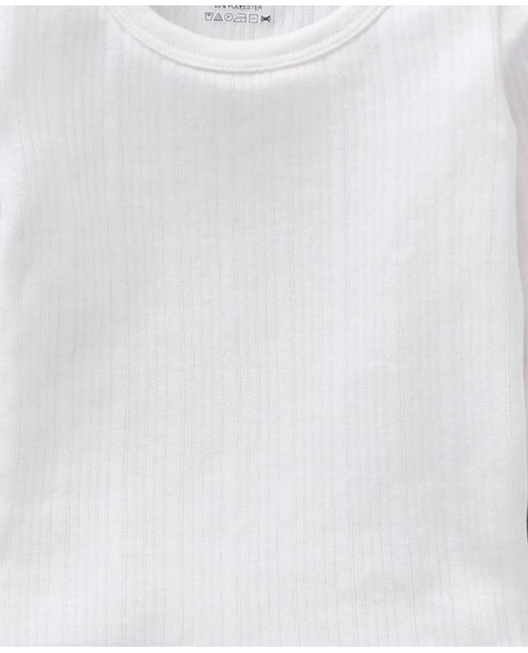 Babyhug Full Sleeves Pullover Vest & Pant Thermal Wear - Off White