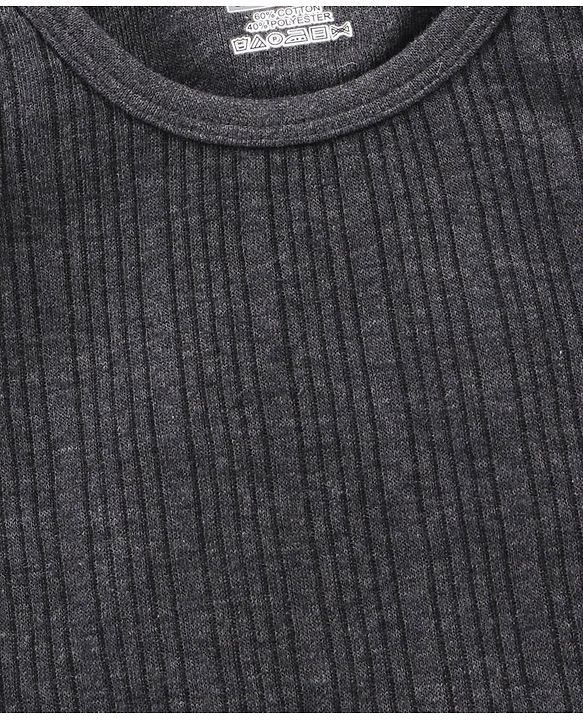 Babyhug Sleeveless Thermal Vests Solid - Dark Grey