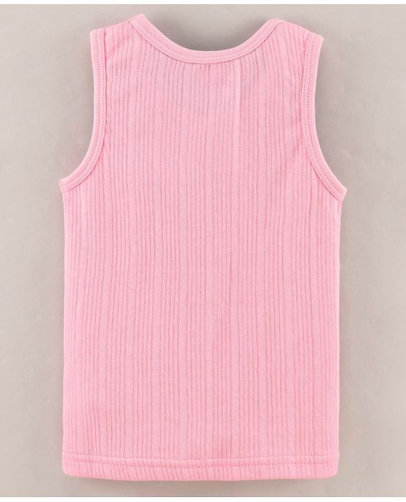 Babyhug Cotton Sleeveless Solid Color Thermal Vests - Pink