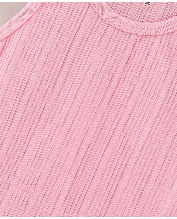 Babyhug Cotton Sleeveless Solid Color Thermal Vests - Pink