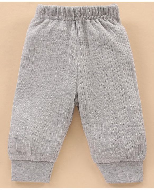 Babyhug Full Sleeves Thermal Top & Bottom Set Solid - Light Grey