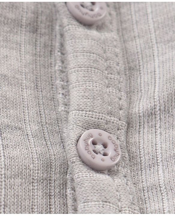 Babyhug Full Sleeves Thermal Top & Bottom Set Solid - Light Grey