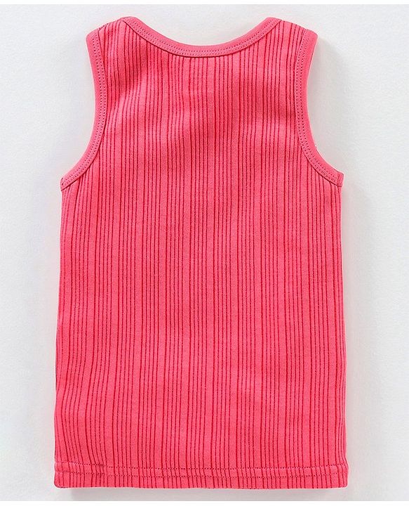 Babyhug Sleeveless Solid Color Thermal Vest - Coral