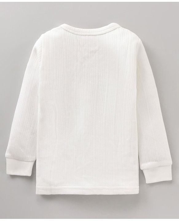Babyhug Full Sleeves Solid Color Thermal Inner Wear - Offwhite