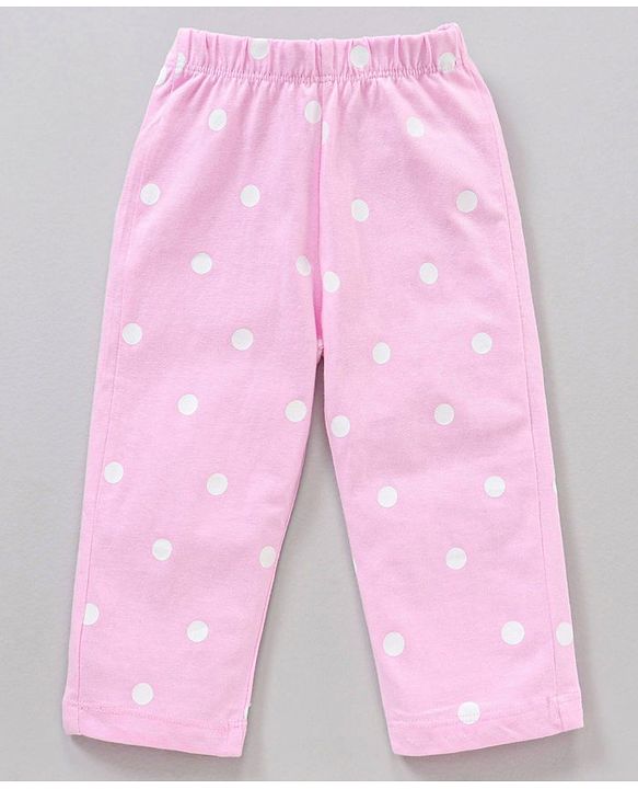 Babyhug Polka Dot Full Sleeves Night Suit Fox Applique - Pink