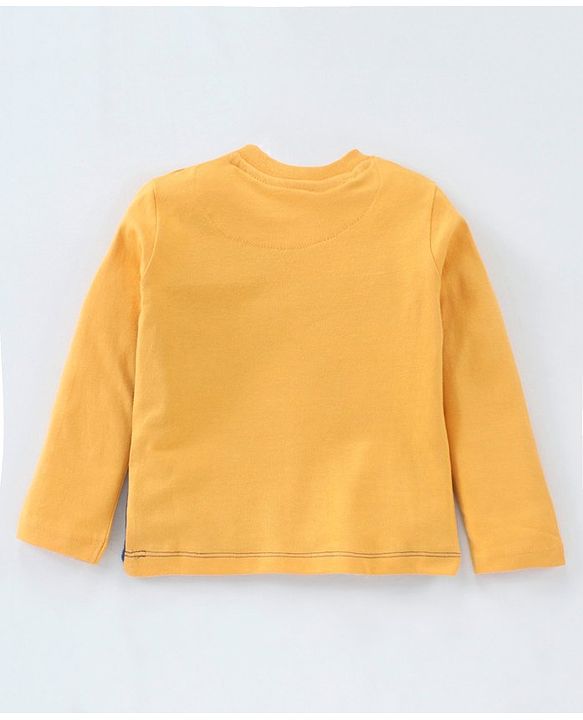 Babyhug Cotton Knit to Knit Full Sleeves Numeric Printed Tee & Lounge Pant - Blue & Orange