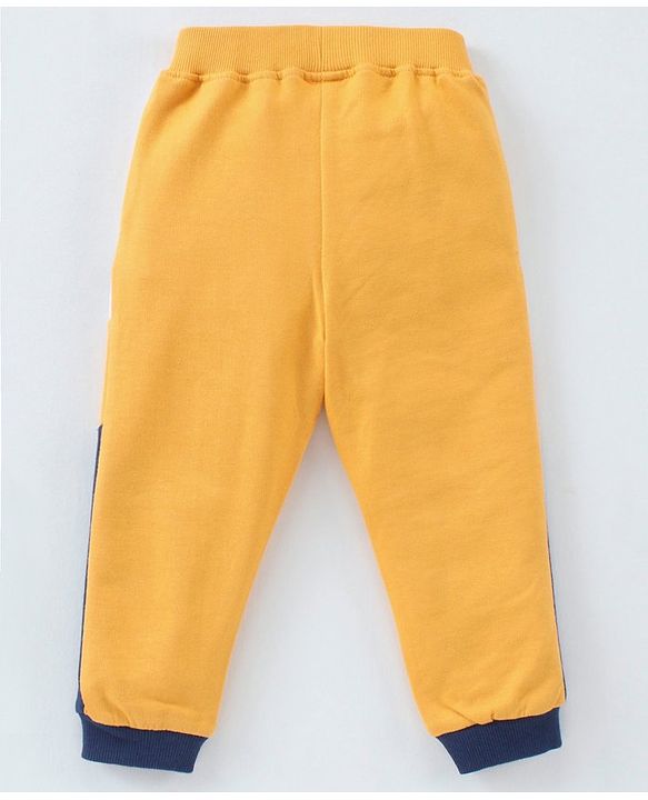 Babyhug Cotton Knit to Knit Full Sleeves Numeric Printed Tee & Lounge Pant - Blue & Orange