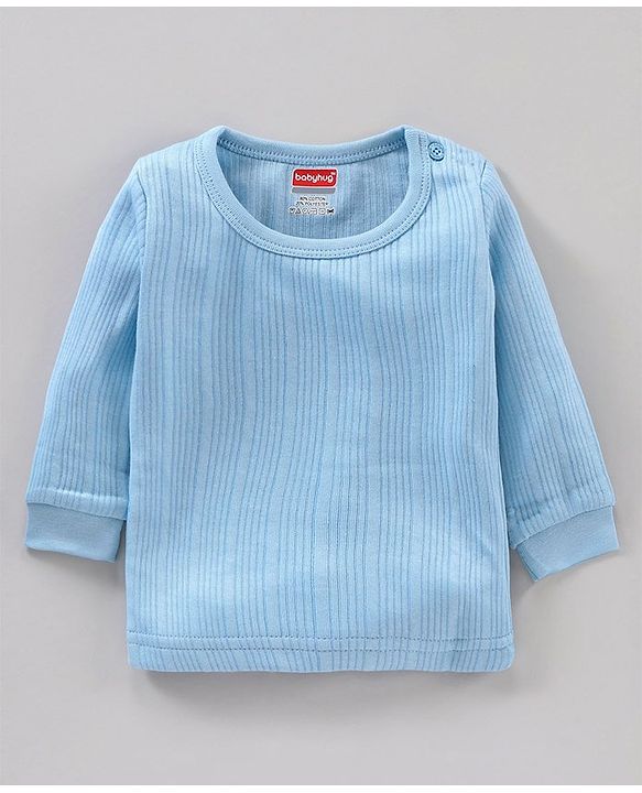 Babyhug Full Sleeves Solid Color Thermal Vest - Blue