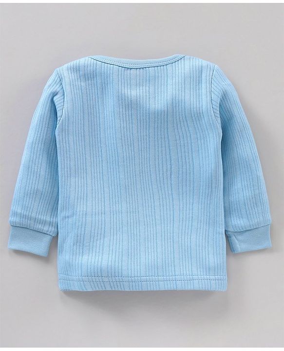 Babyhug Full Sleeves Solid Color Thermal Vest - Blue