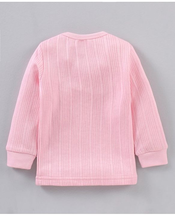 Babyhug Full Sleeves Knit Thermal Wear Solid- Pink