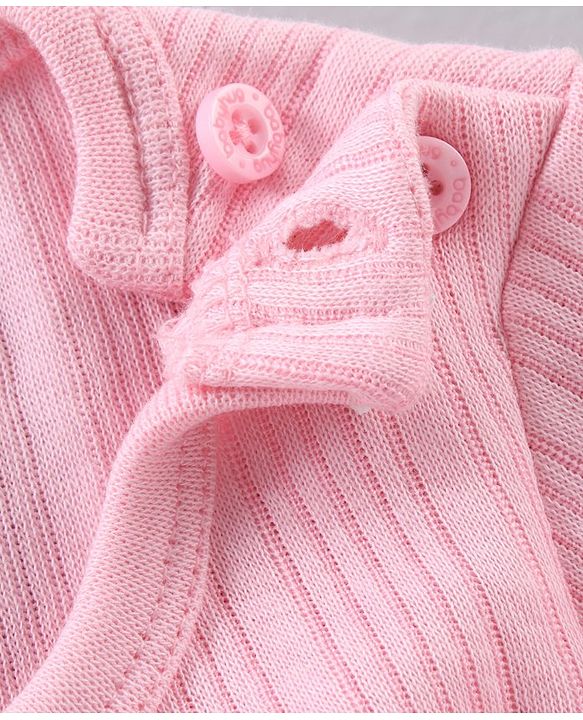 Babyhug Full Sleeves Knit Thermal Wear Solid- Pink