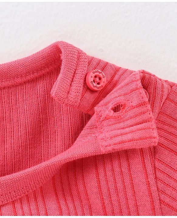 Babyhug Full Sleeves Knit Solid Thermal Vest - Coral Pink