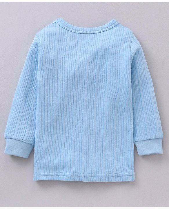 Babyhug Full Sleeves Front Open and Pullover Solid Colour Thermal Wear Pack Of 2  - Blue