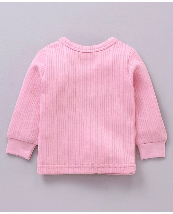 Babyhug Full Sleeves Front Open and Pullover Solid Color Thermal Wear Pack Of 2 - Pink