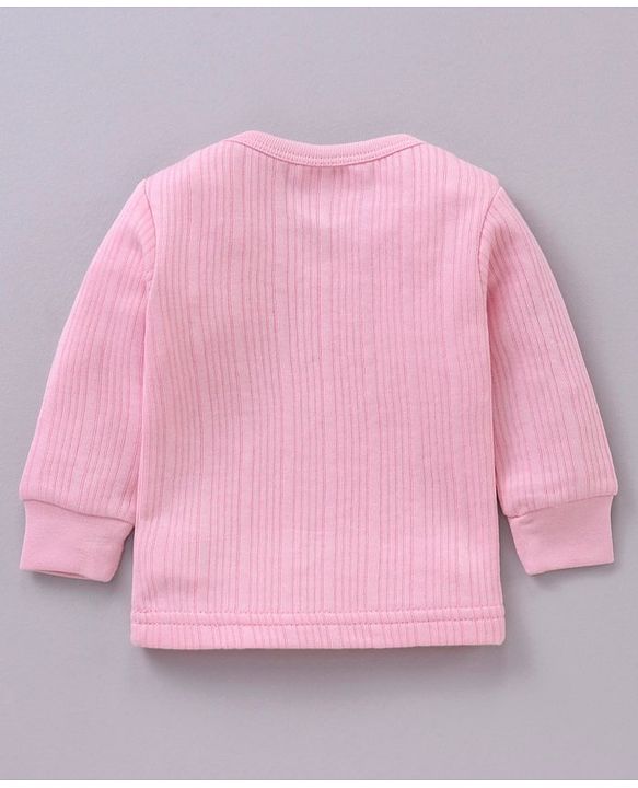 Babyhug Full Sleeves Front Open and Pullover Solid Color Thermal Wear Pack Of 2 - Pink