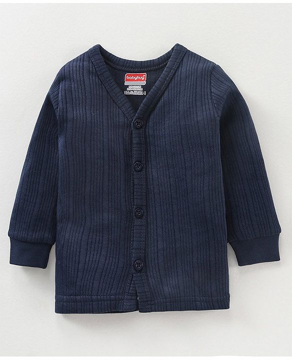 Babyhug Full Sleeves Thermal Vest - Dark Navy