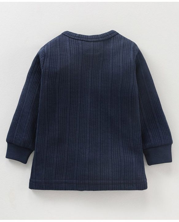 Babyhug Full Sleeves Thermal Vest - Dark Navy