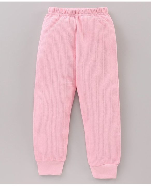 Babyhug Full Length Solid Thermal Pant - Pink