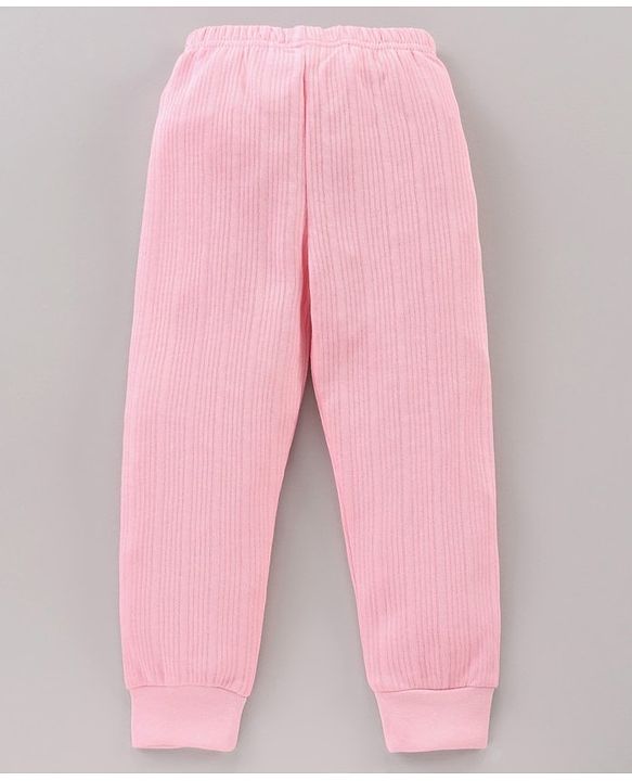 Babyhug Full Length Solid Thermal Pant - Pink