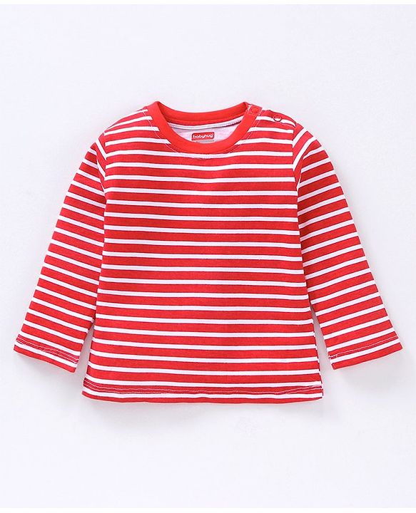 Babyhug Full Sleeves Striped T-Shirt and Dungaree Set Multiprint - Multicolor Blue
