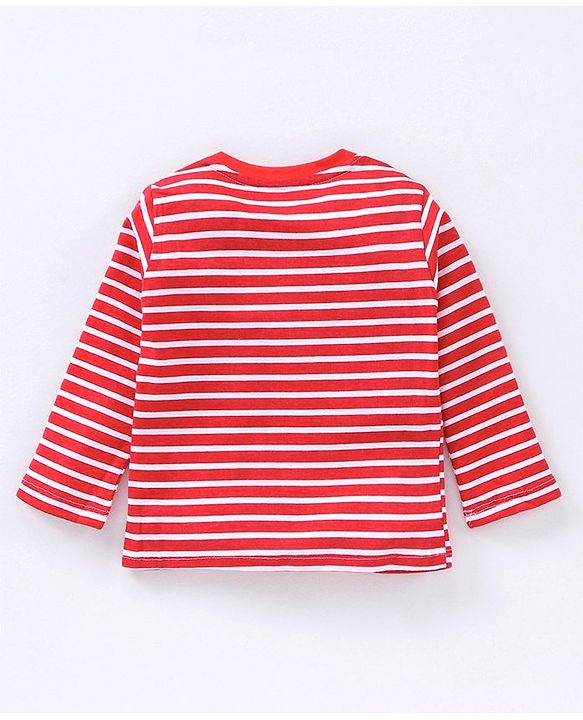 Babyhug Full Sleeves Striped T-Shirt and Dungaree Set Multiprint - Multicolor Blue
