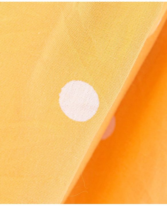 Babyhug Sleeveless 100% Cotton Frock with Bloomer Polka Dot Print - Mustard