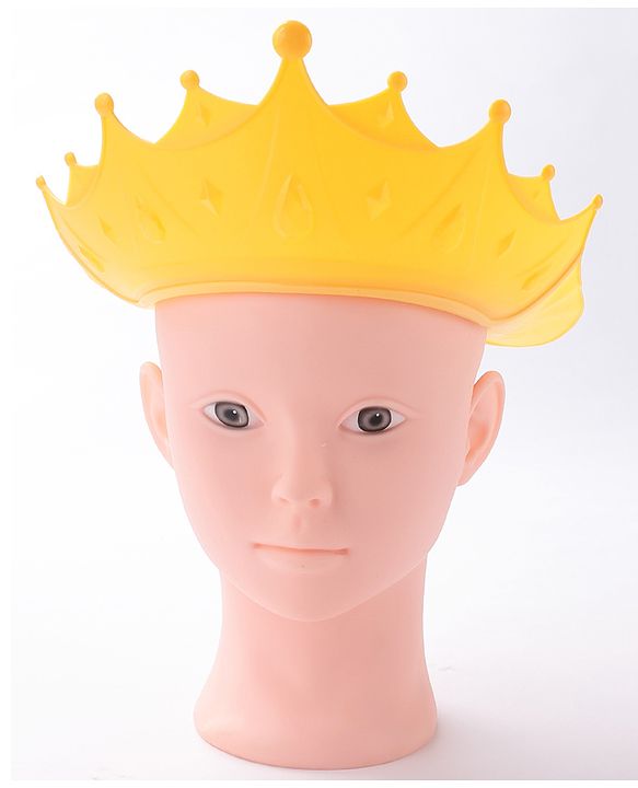 Babyhug Silicone Crown Shape Baby Shower Cap - Yellow