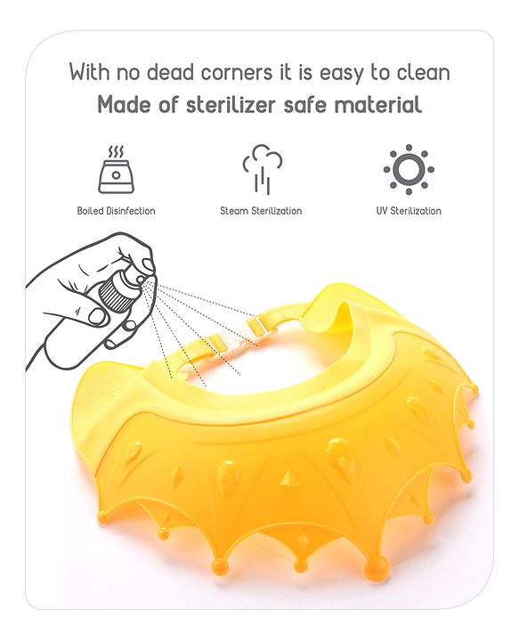 Babyhug Silicone Crown Shape Baby Shower Cap - Yellow