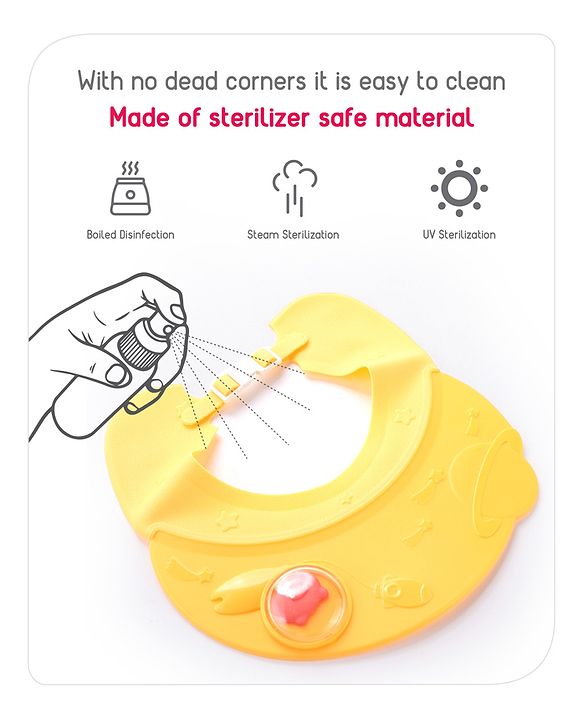 Babyhug Silicone Cap Shape Baby Shower Cap - Yellow