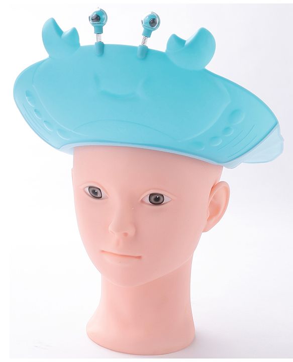 Babyhug Silicone Crab Face Baby Shower Cap - Blue