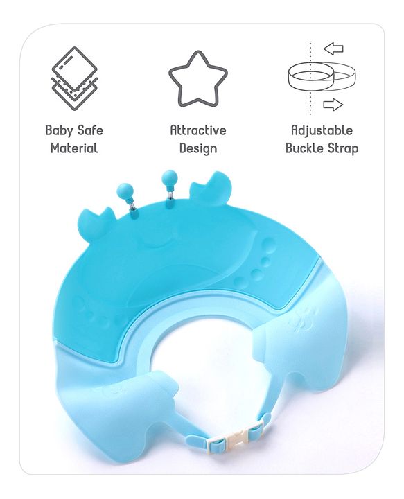 Babyhug Silicone Crab Face Baby Shower Cap - Blue